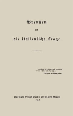 Preußen und die italienische Frage - Rößler, Constantin;Arnim, Alex. Heinrich von