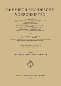 Chemisch-Technische Vorschriften - Lange, Dr. Otto