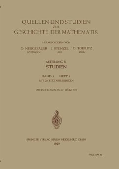 Quellen und Studien zur Geschichte der Mathematik, Astronomie und Physik - Neugebauer, O.;Stenzel, Julius;Toeplitz, Otto