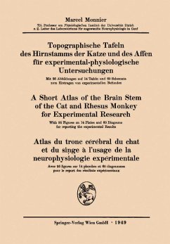 Topographische Tafeln des Hirnstamms der Katze und des Affen für experimental-physiologische Untersuchungen / A short Atlas of the Brain Stem of the Cat and Rhesus Monkey for Experimental Research / Atlas du tronc cérébral du chat et du singe à l¿usage de la neurophysiologie expérimentale - Monnier, Marcel