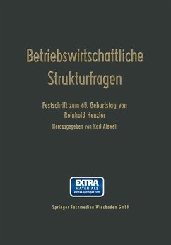 Betriebswirtschaftliche Strukturfragen - Henzler, Reinhold;Alewell, Karl