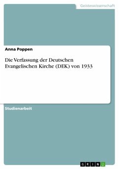 Die Verfassung der Deutschen Evangelischen Kirche (DEK) von 1933 (eBook, PDF)