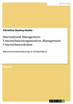 International Management: Unternehmensorganisation, Management, Unternehmenskultur (eBook, PDF) - Rackey-Hocke, Christine
