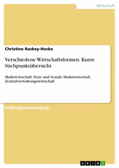 Verschiedene Wirtschaftsformen. Kurze Stichpunktübersicht (eBook, PDF) - Rackey-Hocke, Christine