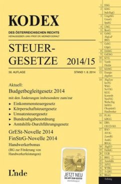 Cover KODEX Steuergesetze 2014/15 (f. Österreich)