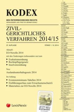 Cover Kodex Zivilgerichtliches Verfahren 2014/15 (f. Österreich)