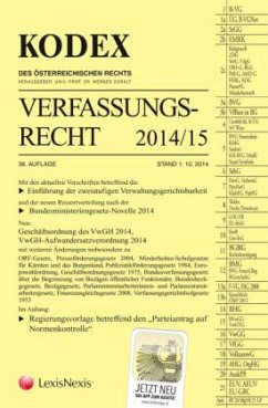 Cover Kodex Verfassungsrecht 2014/15 (f. Österreich)