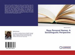 Raya Personal Names: A Sociolingustic Perspective