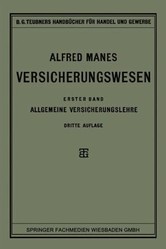 Versicherungswesen - Manes, Alfred