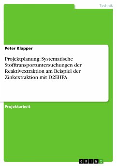 Projektplanung: Systematische Stofftransportuntersuchungen der Reaktivextraktion am Beispiel der Zinkextraktion mit D2EHPA - Klapper, Peter