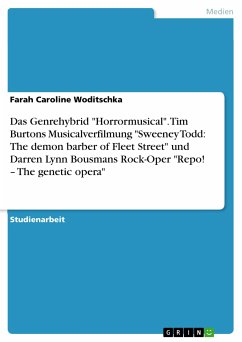 Das Genrehybrid &quote;Horrormusical&quote;. Tim Burtons Musicalverfilmung &quote;Sweeney Todd: The demon barber of Fleet Street&quote; und Darren Lynn Bousmans Rock-Oper &quote;Repo! – The genetic opera&quote; (eBook, PDF)