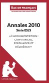 Annales 2010 Série ES/S &quote;L'argumentation : convaincre, persuader et délibérer&quote; (Bac de français)