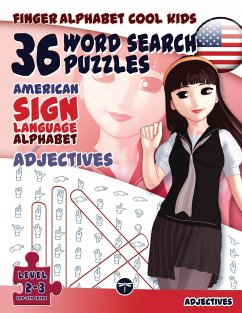 Cover 36 Word Search Puzzles with The American Sign Language Alphabet