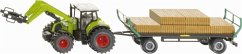 SIKU 1946 - Claas Traktor mit Quaderballengreifer und Ballenwagen, 1:50