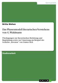Das Phasenmodell literarischen Verstehens von G. Waldmann (eBook, ePUB) - Wehen, Britta