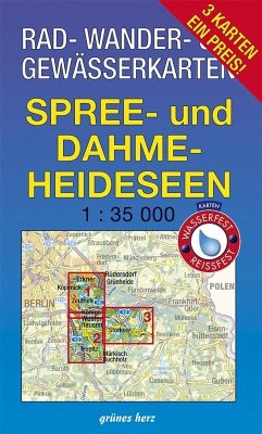 Rad-, Wander- und Gewässerkarten-Set: Spree- und Dahme-Heideseen. Dahme-Seen, Königs Wusterhausen, Teupitz. Storkower Gewässer, Scharmützelsee , 3 Bl.