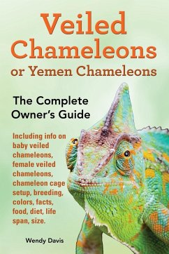 Veiled Chameleons or Yemen Chameleons as pets. info on baby veiled chameleons, female veiled chameleons, chameleon cage setup, breeding, colors, facts, food, diet, life span, size. - Davis, Wendy