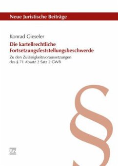 Cover Die kartellrechtliche Fortsetzungsfeststellungsbeschwerde