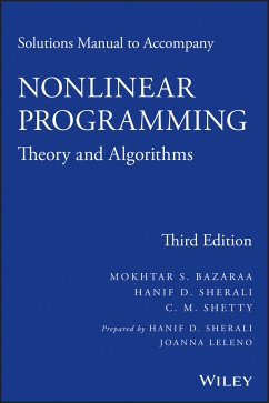 Solutions Manual to accompany Nonlinear Programming (eBook, PDF) - Bazaraa, Mokhtar S.; Sherali, Hanif D.; Shetty, C. M.