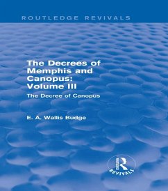 Cover The Decrees of Memphis and Canopus: Vol. III (Routledge Revivals) (eBook, PDF)