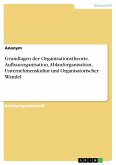 Grundlagen der Organisationstheorie. Aufbauorganisation, Ablauforganisation, Unternehmenskultur und Organisatorischer Wandel (eBook, PDF)