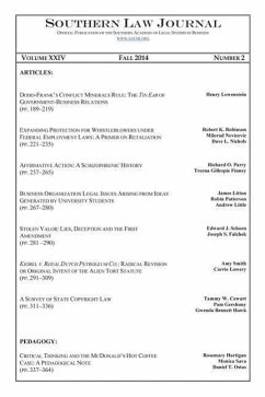 Southern Law Journal, Vol. XXIV, No. 2, Fall 2014 - Salsb