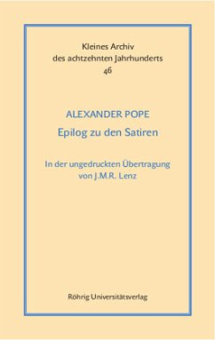 Epilog zu den Satiren. Dialog I - Pope, Alexander