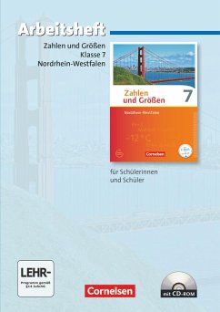 Cover Zahlen und Größen 7. Schuljahr. Arbeitsheft mit eingelegten Lösungen und CD-ROM. Nordrhein-Westfalen Kernlehrpläne - Ausgabe 2013