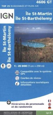 IGN Karte, Carte de randonnée (et plein air) Île Saint-Martin - Île Saint-Barthélemy
