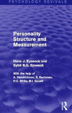 Personality Structure and Measurement - Eysenck, Hans J; Eysenck, Sybil B G