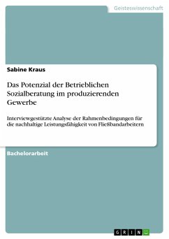 Das Potenzial der Betrieblichen Sozialberatung im produzierenden Gewerbe - Kraus, Sabine