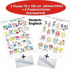 Das bunte Kinder-ABC + Meine tierischen Zahlen von 1-20 Deutsch/Englisch + Posterschienen, m. 2 Beilage, m. 4 Beilage, 2 Teile - Momm, Helga