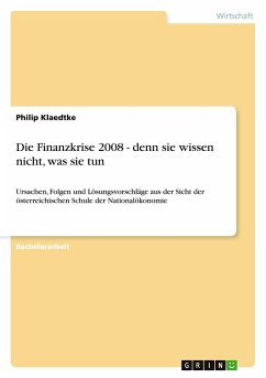 Die Finanzkrise 2008 - denn sie wissen nicht, was sie tun - Klaedtke, Philip