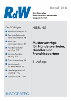 Musterverträge für Handelsvertreter, Händler und Franchisepartner - Niebling, Jürgen