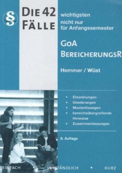 Die 42 wichtigsten Fälle zur GoA und zum Bereicherungsrecht - Hemmer, Karl-Edmund; Wüst, Achim; Peterek, Rainer