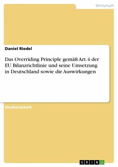 Das Overriding Principle gemäß Art.4 der EU Bilanzrichtlinie und seine Umsetzung in Deutschland sowie die Auswirkungen - Riedel, Daniel