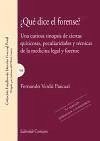 ¿Qué dice el forense? - Verdú Pascual, Fernando A.