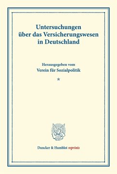Cover Untersuchungen über das Versicherungswesen in Deutschland.