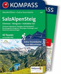 Kompass Wanderführer SalzAlpenSteig, Chiemsee, Königssee, Hallstätter See, m. 1 Karte - Fella, Geraldine