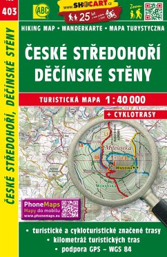Wanderkarte Tschechien Ceske stredohori, Decisnke steny 1 : 40 000