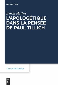 Cover L'apologétique dans la pensée de Paul Tillich