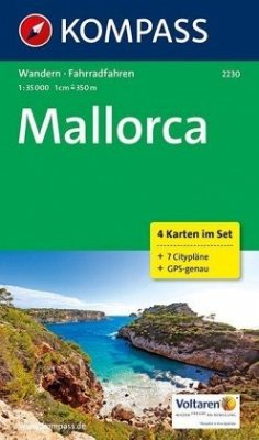 Kompass Karte Mallorca, 4 Bl.