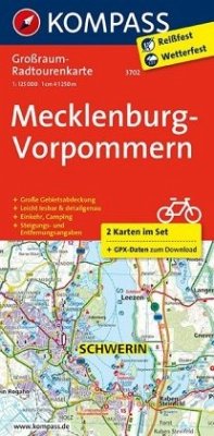 Kompass Großraum-Radtourenkarte Mecklenburg-Vorpommern, 2 Bl.
