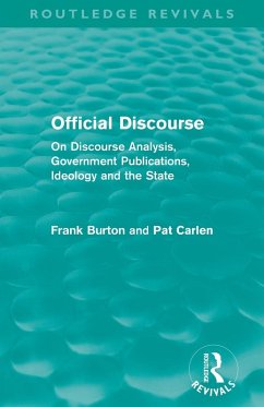 Official Discourse (Routledge Revivals) - Burton, Frank; Carlen, Pat