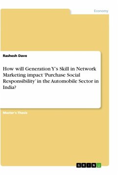 How will Generation Y¿s Skill in Network Marketing impact ¿Purchase Social Responsibility¿ in the Automobile Sector in India?