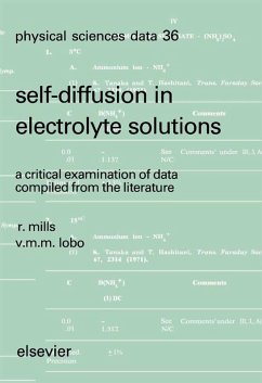 Self-diffusion in Electrolyte Solutions (eBook, PDF) - Mills, R.; Lobo, V. M. M.