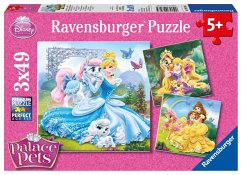 Ravensburger 09346 - Belle, Cinderella und Rapunzel, Puzzle 3 x 49 Teile