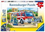 Ravensburger 07574 - Polizei und Feuerwehr, 2 x 12 Teile Puzzle