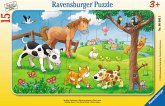 Ravensburger 06066 - Knuffige Tierfreunde, Rahmenpuzzle 15 Teile