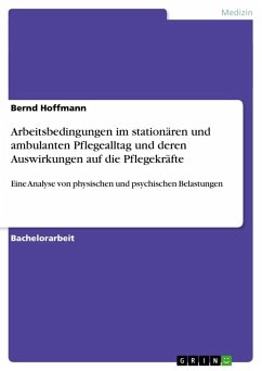 Arbeitsbedingungen im stationären und ambulanten Pflegealltag und deren Auswirkungen auf die Pflegekräfte - Hoffmann, Bernd